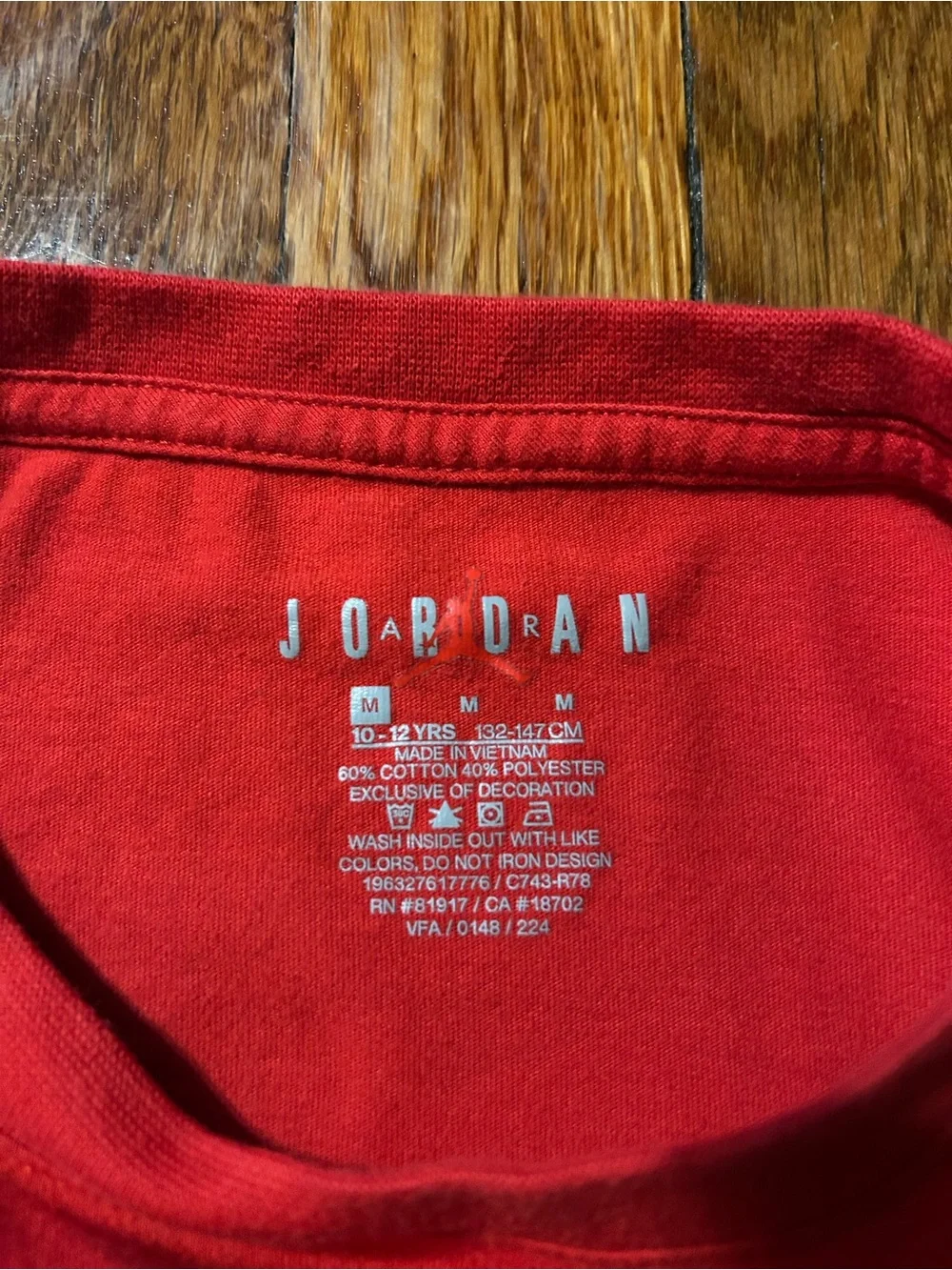 Jordan Boys JDB Graphic Short Sleeve T Shirt Gym Red Big Kids Size Medium